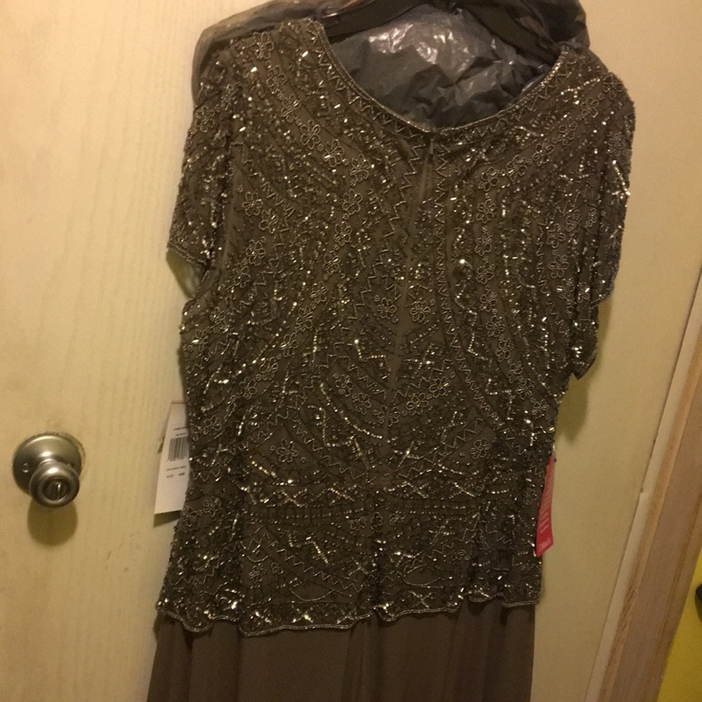 Pissarro Nights size 18W, Mocha, sequins gown